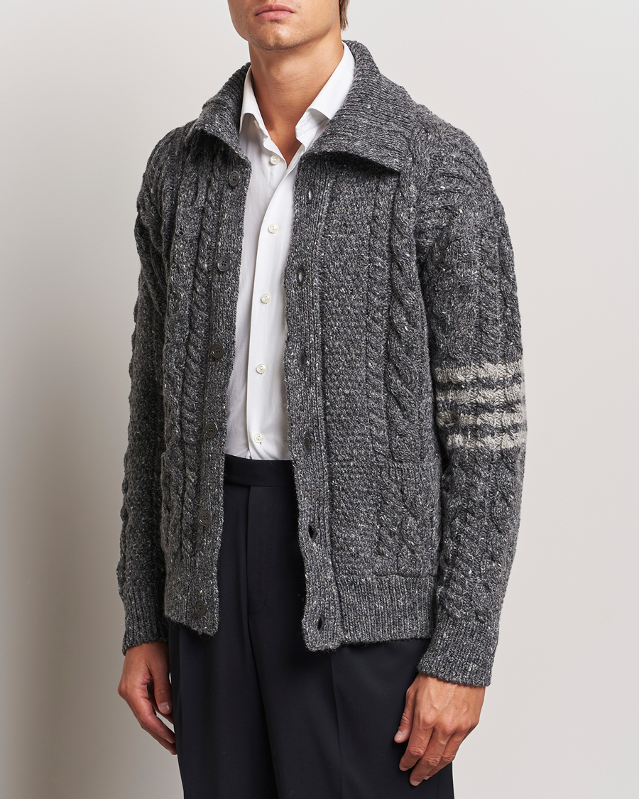 Mies |  | Thom Browne | Donegal Cable Cardigan Medium Grey