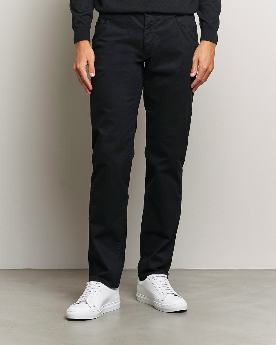 Mies |  | Brax | Cadiz Cotton Satin 5-Pocket Pants Perma Black