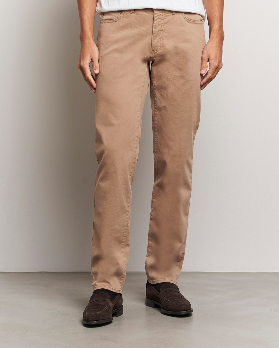 Mies | Viisitaskuhousut | Brax | Cadiz Cotton Satin 5-Pocket Pants Beige