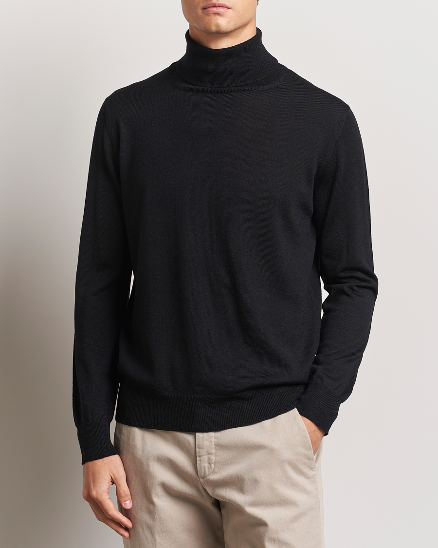 Mies |  | Morgano | Extra Fine Merino Wool Rollneck Black