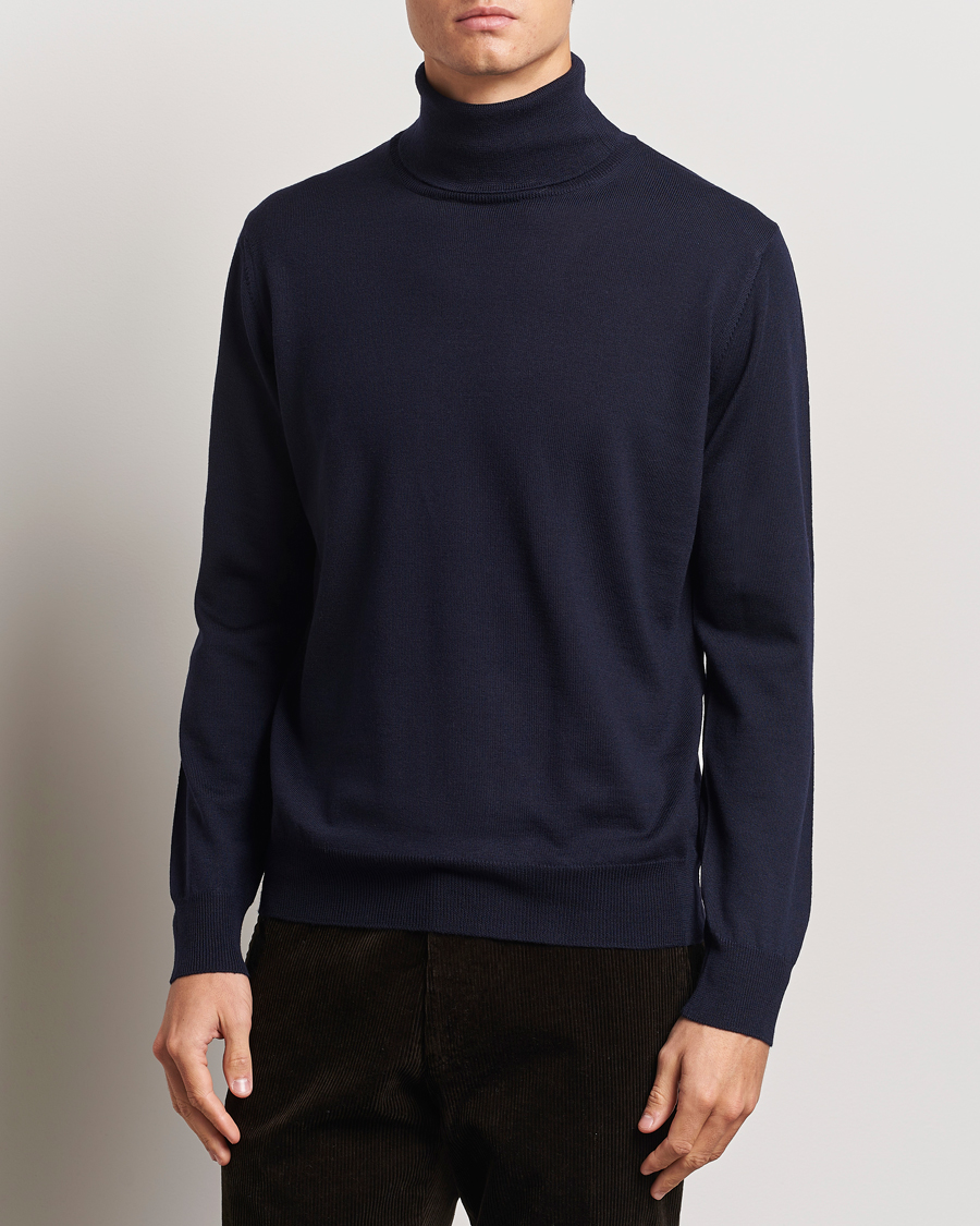 Mies |  | Morgano | Extra Fine Merino Wool Rollneck Navy