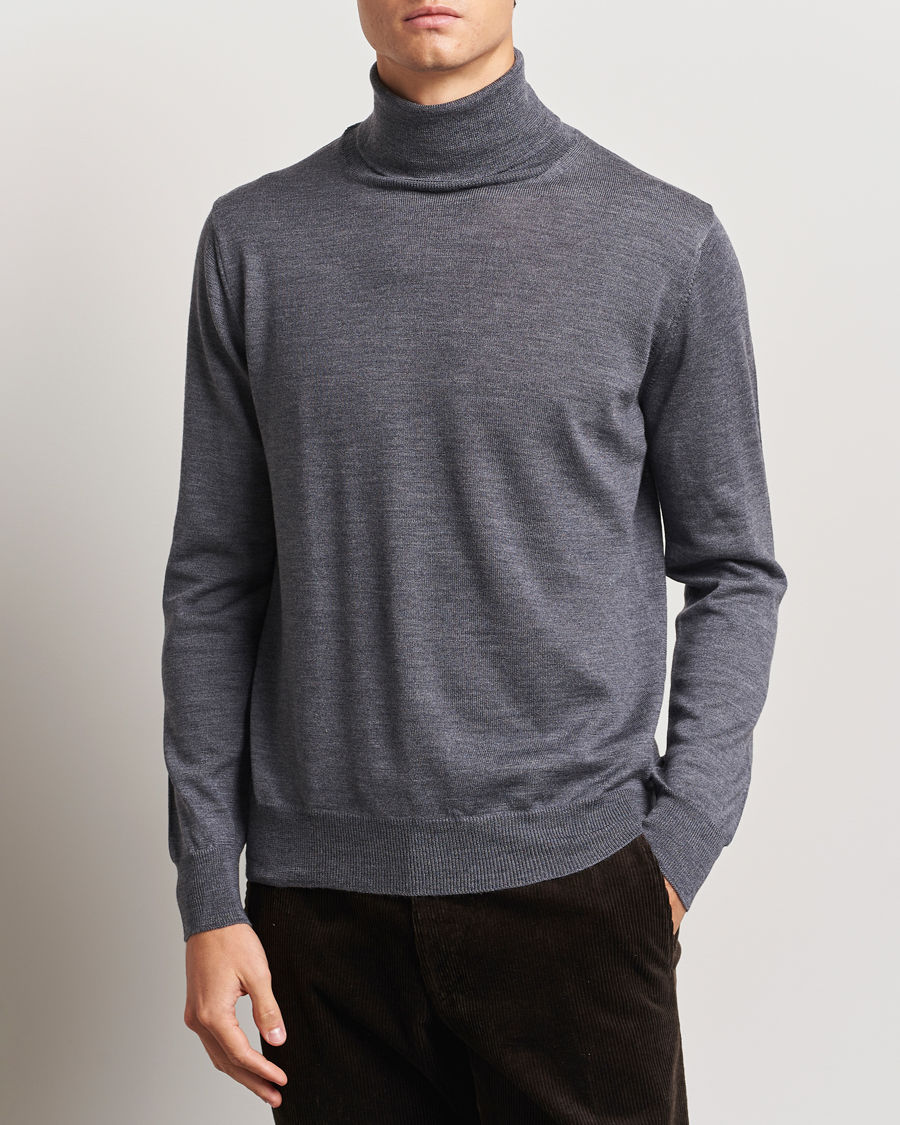 Mies |  | Morgano | Extra Fine Merino Wool Rollneck Mid Grey