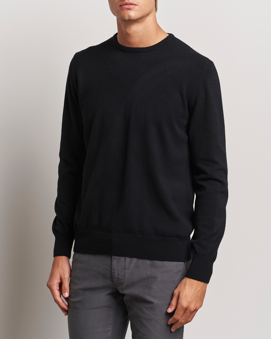 Mies | O-aukkoiset neulepuserot | Morgano | Wool/Cashmere Crewneck Black