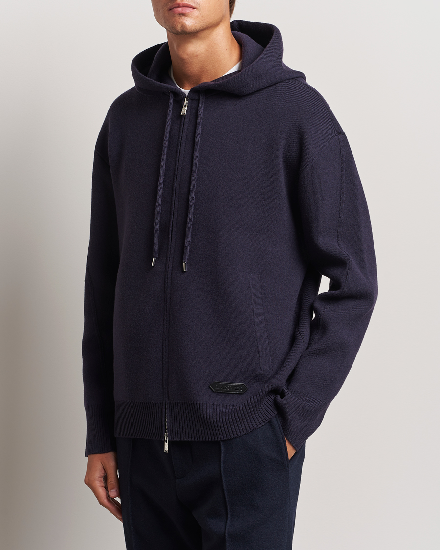 Mies | Full-zip | Lanvin | Merino Full Zip Hoodie Japanese Ink