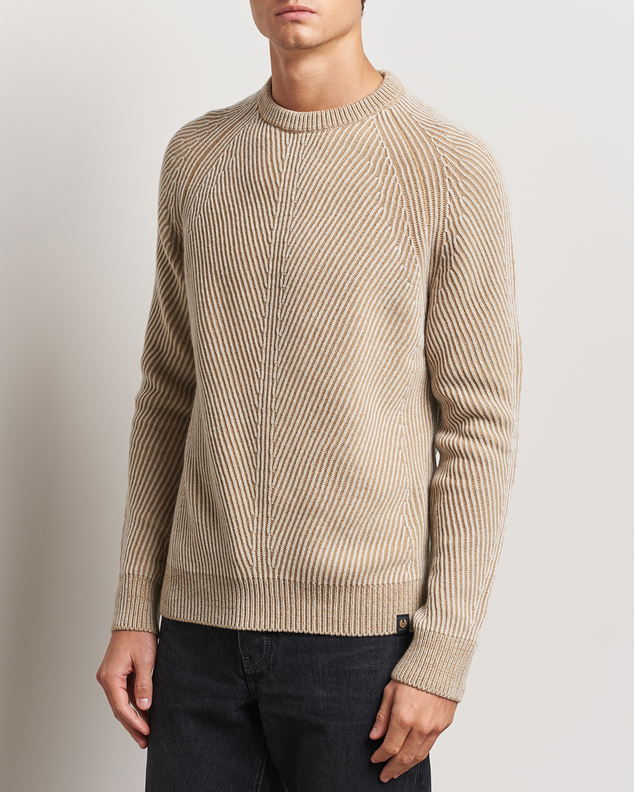 Mies |  | Belstaff | Centenary Wool Rib Jumper Chalk