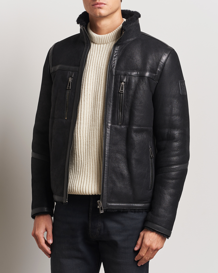 Mies |  | Belstaff | Tundra Sherling Leather Jacket Black