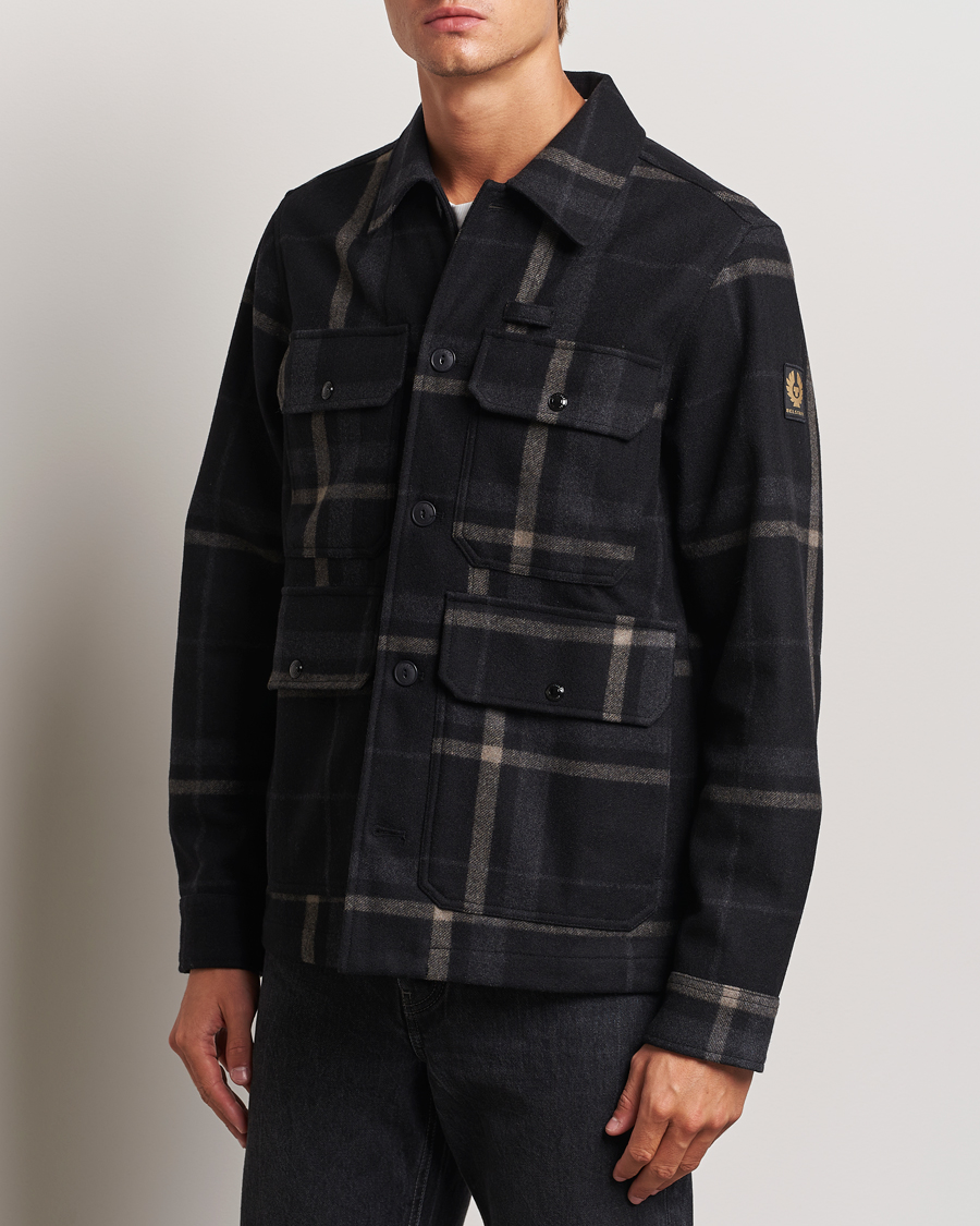 Mies |  | Belstaff | Forge Checked Wool Jacket Charcoal