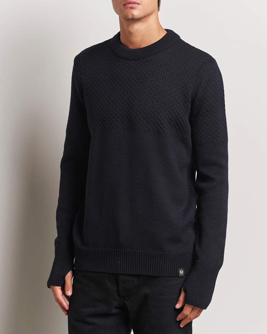 Mies |  | Belstaff | Sternway Knitted Crewneck Dark Ink