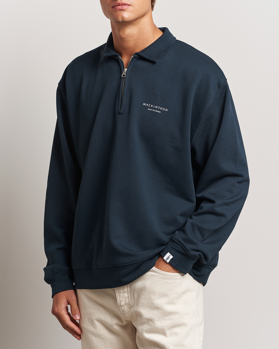 Mies |  | Mackintosh | Rain Shine Zip Sweatshirt Navy