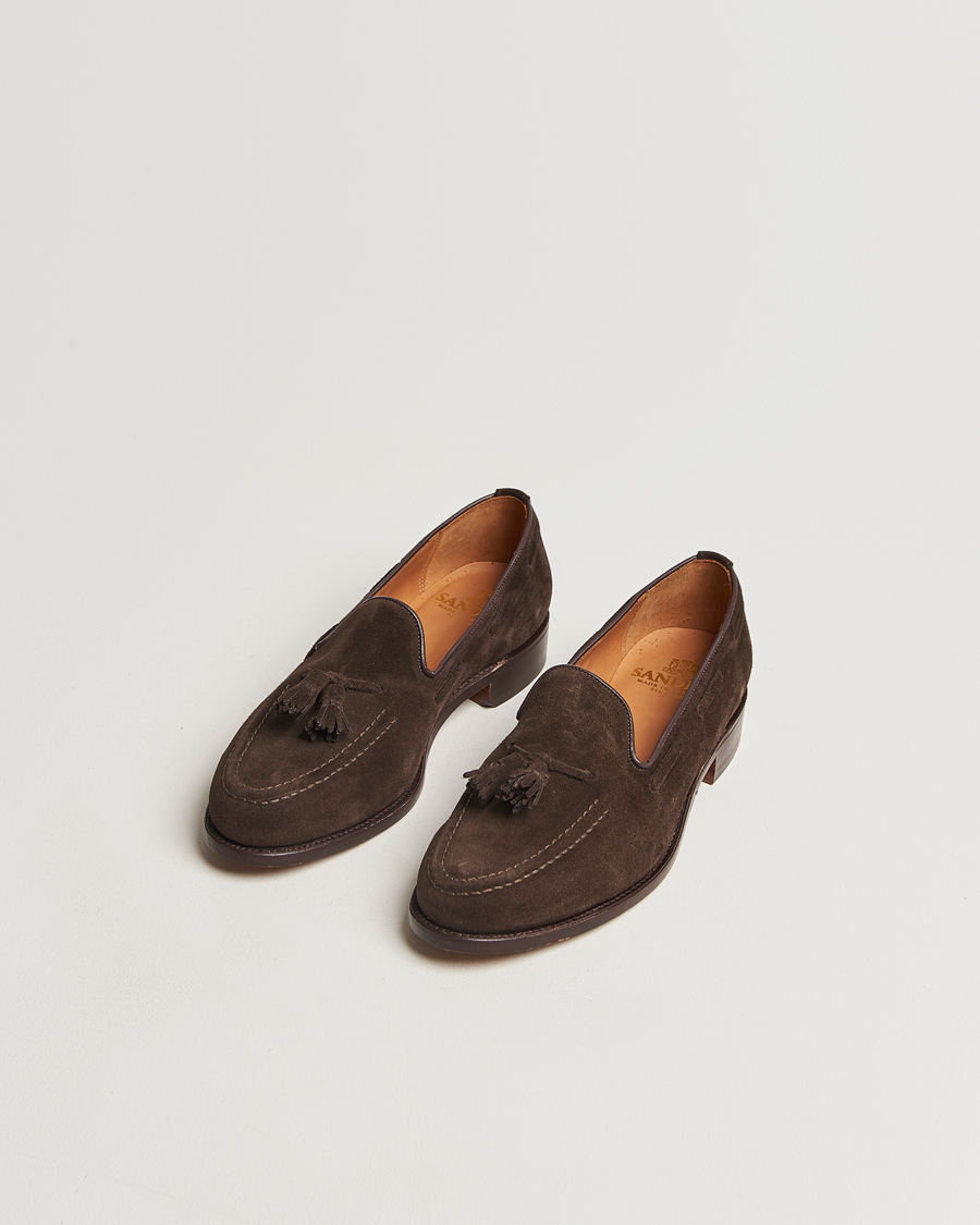 Mies |  | Sanders | Finschley Suede Tassel Loafer Chocolate