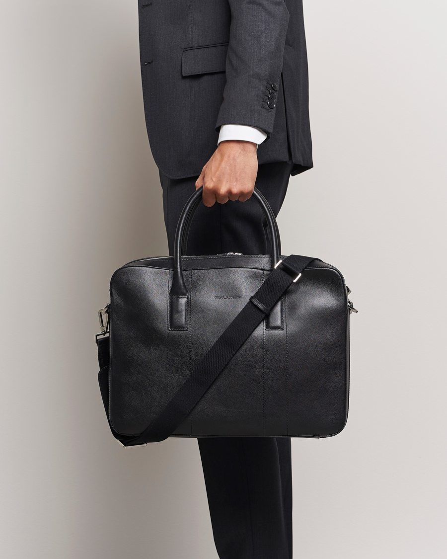 Mies |  | Oscar Jacobson | Leather Briefcase Black