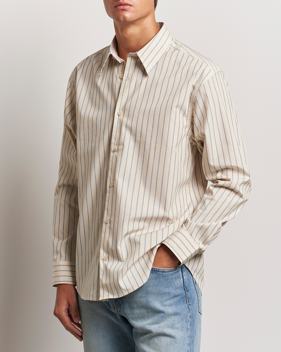 Mies |  | NN07 | Quinsy Striped Shirt Khaki