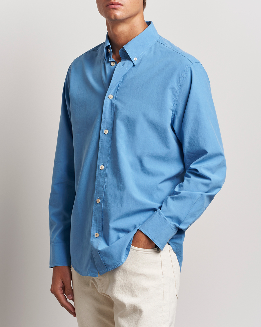 Mies |  | NN07 | Colby Lyocell/Cotton Button Down Shirt Blue Jasper