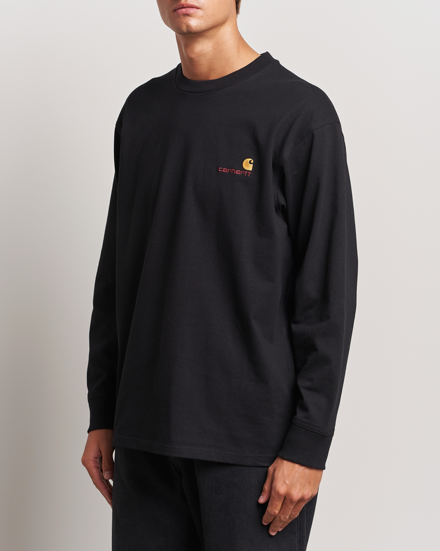 Mies |  | Carhartt WIP | American Script Long Sleeve T-Shirt Black