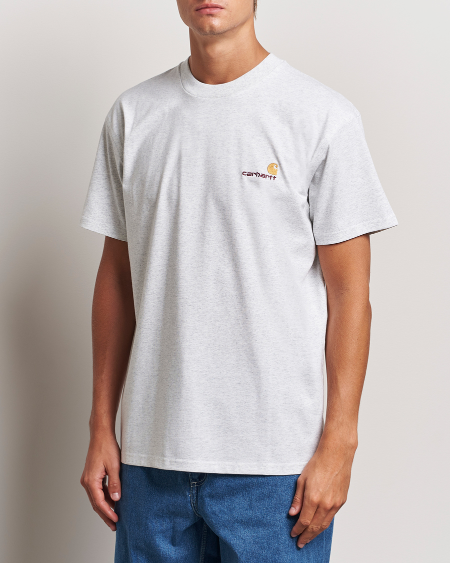 Mies |  | Carhartt WIP | American Script Short Sleeve T-Shirt Ash Heather