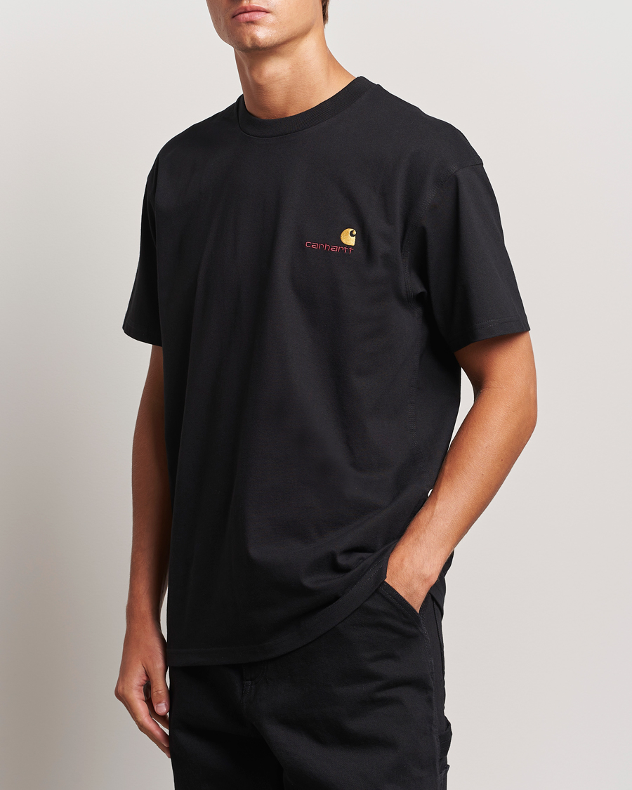 Mies | Lyhythihaiset t-paidat | Carhartt WIP | American Script Short Sleeve T-Shirt Black