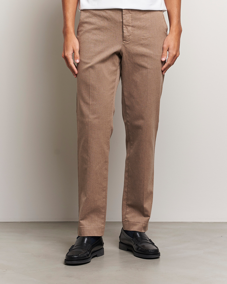 Mies | Flanellihousut | J.Lindeberg | Lois Flannel Twill Pants Tiger Brown