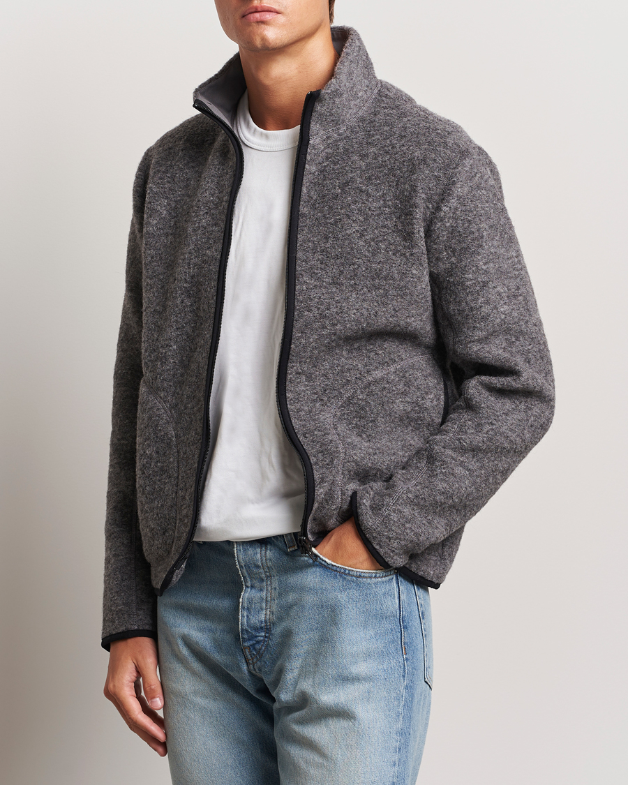 Mies |  | J.Lindeberg | Dustin Wool Fleece Jacket Light Grey Melange