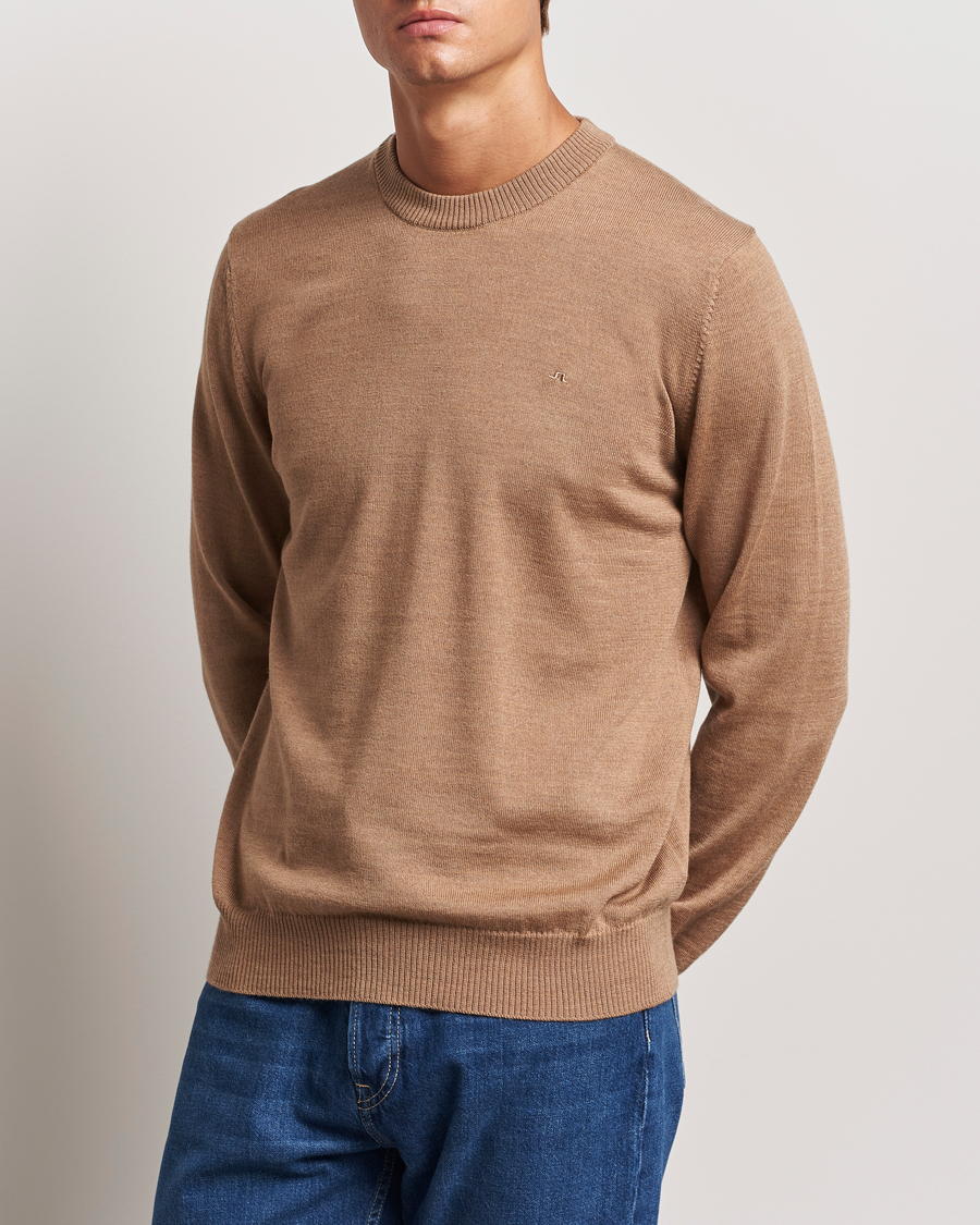 Mies |  | J.Lindeberg | Keane Merino Crew Neck Sweater Tiger Brown