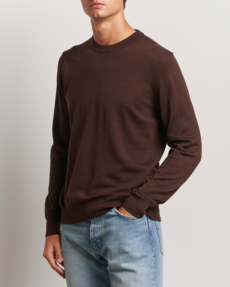 Mies |  | J.Lindeberg | Keane Merino Crew Neck Sweater Bitter Chocolate