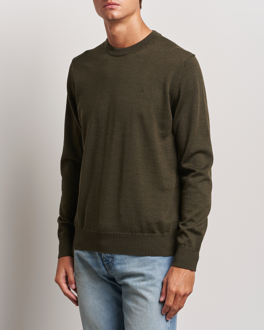 Mies |  | J.Lindeberg | Keane Merino Crew Neck Sweater Forest Green