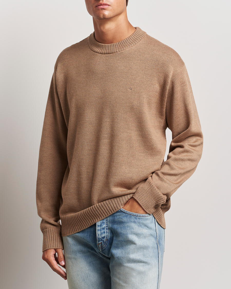 Mies |  | J.Lindeberg | Kino Merino Crew Neck Tiger Brown