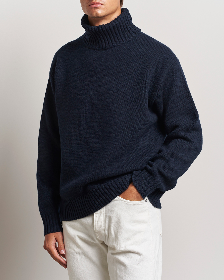 Mies |  | J.Lindeberg | Todd Heavy Knit Turtleneck Navy