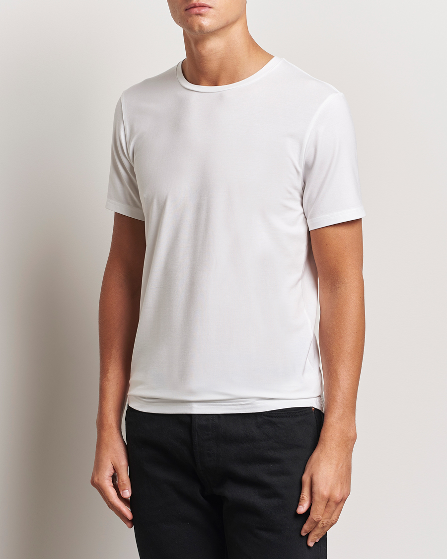 Mies |  | Bread & Boxers | Tencel Crew Neck T-Shirt White