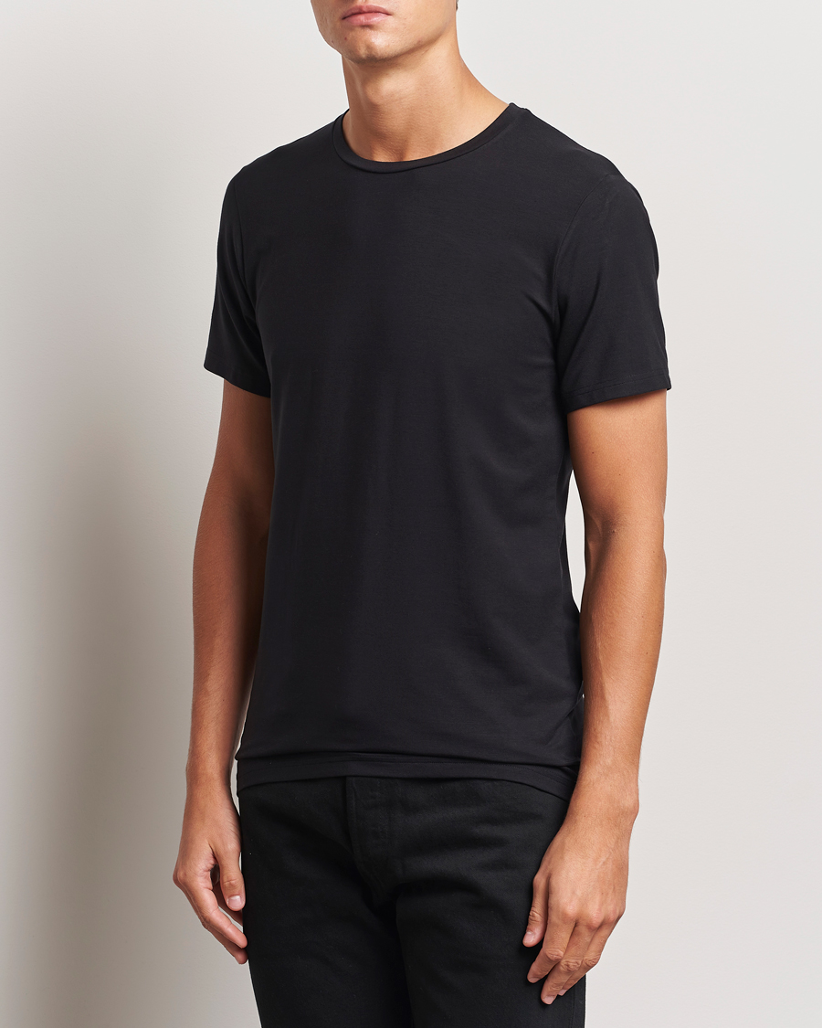 Mies |  | Bread & Boxers | Tencel Crew Neck T-Shirt Black