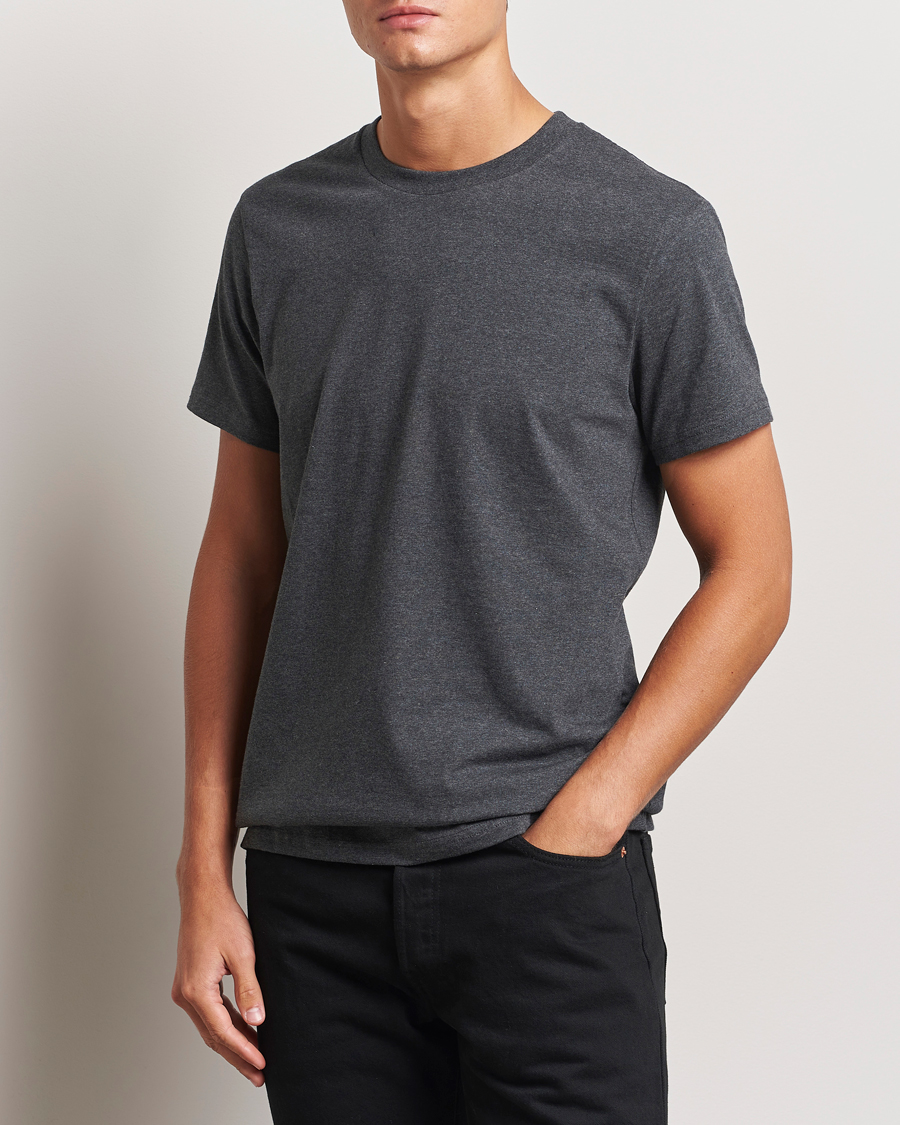 Mies |  | Bread & Boxers | Heavy Cotton Crew Neck T-Shirt Dark Grey Melange