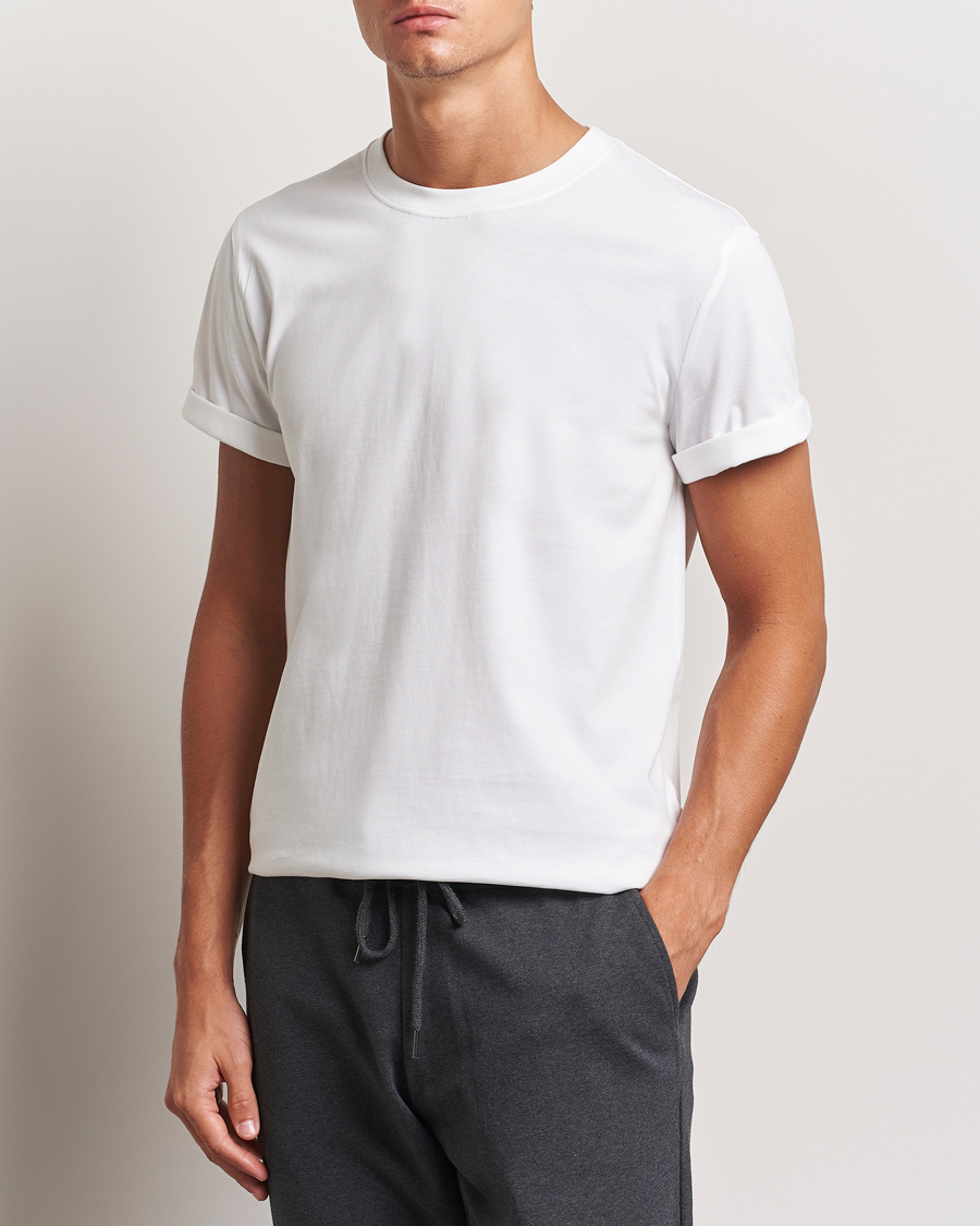 Mies |  | Bread & Boxers | Roll-Up Crew Neck T-Shirt White