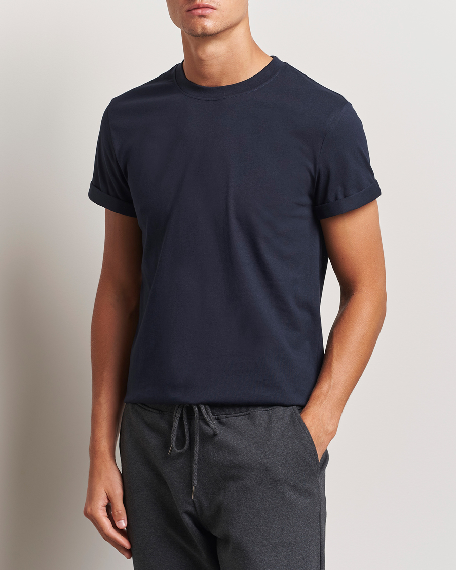 Mies |  | Bread & Boxers | Roll-Up Crew Neck T-Shirt Dark Navy