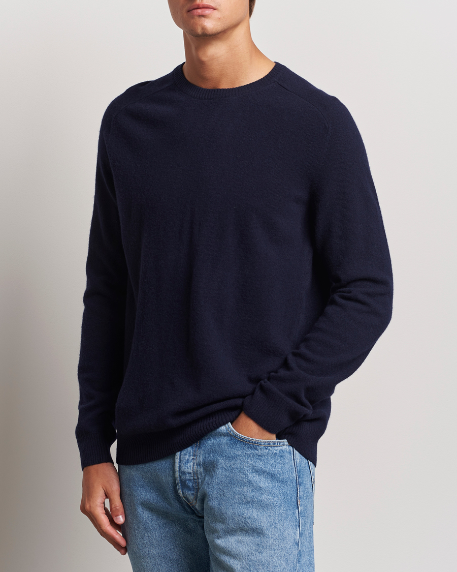 Mies |  | KnowledgeCotton Apparel | Lambswool Roundneck Navy