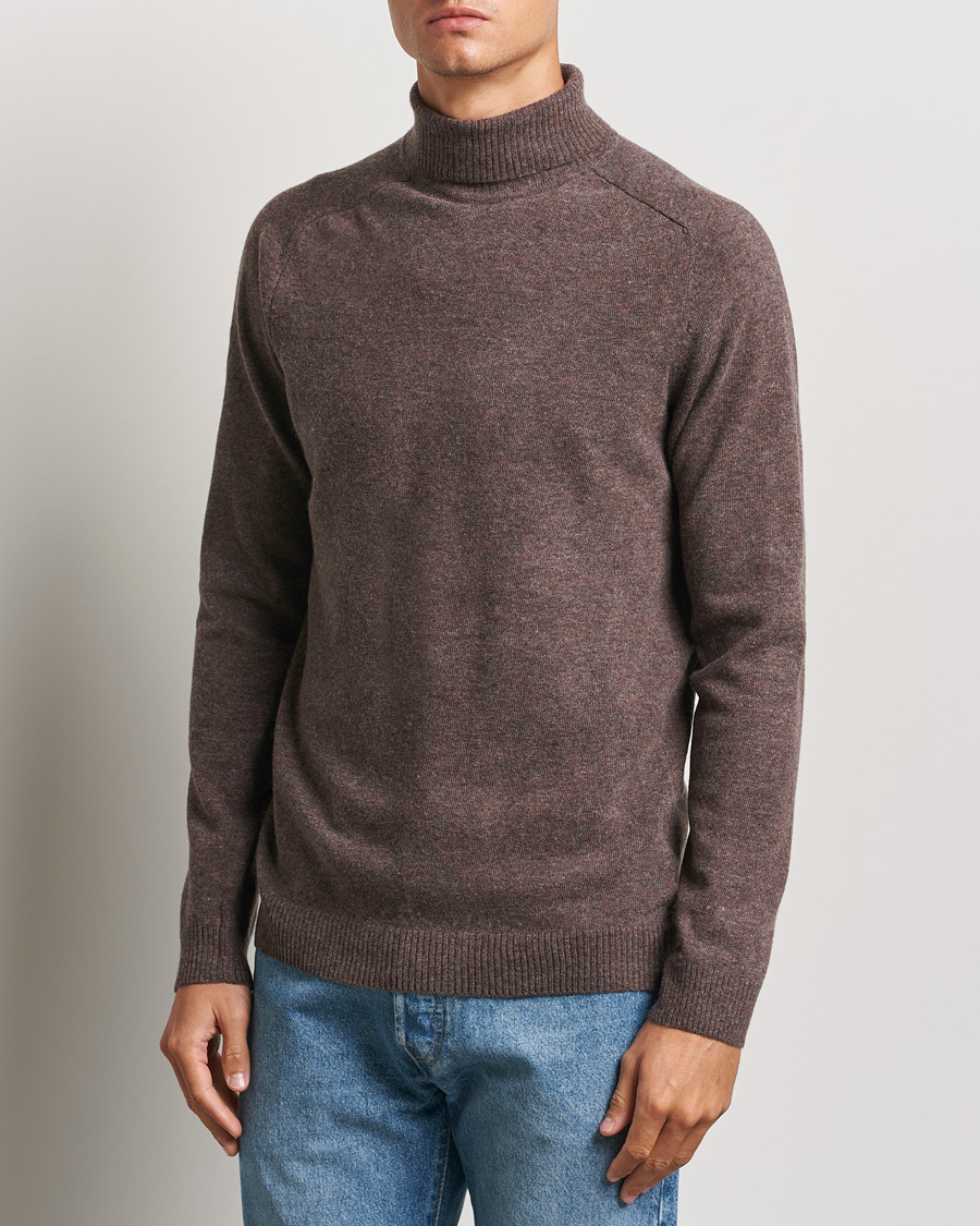 Mies |  | KnowledgeCotton Apparel | Lambswool Rollneck Brown