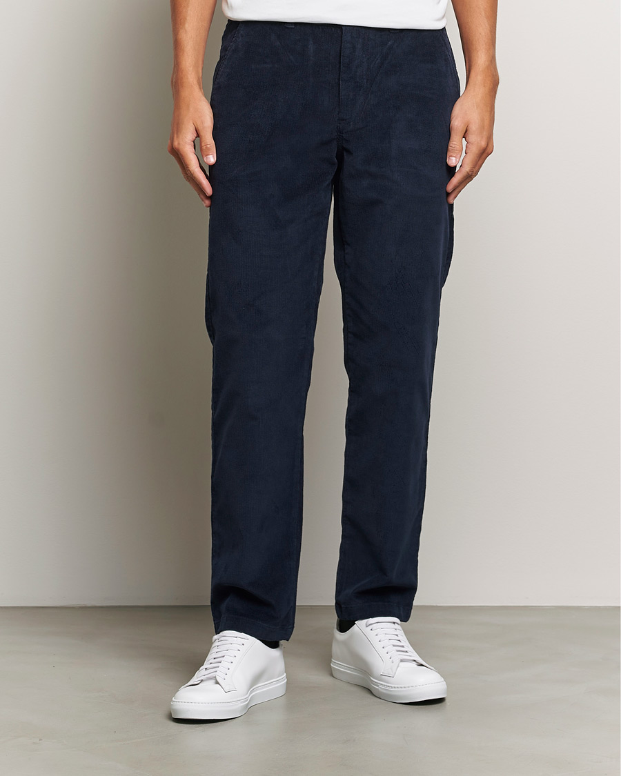 Mies | Vakosamettihousut | KnowledgeCotton Apparel | Chuck Regular Cord Trousers Navy