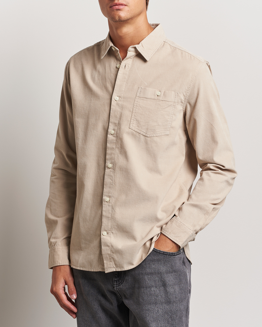 Mies |  | KnowledgeCotton Apparel | Regular Fit Corduroy Shirt Beige