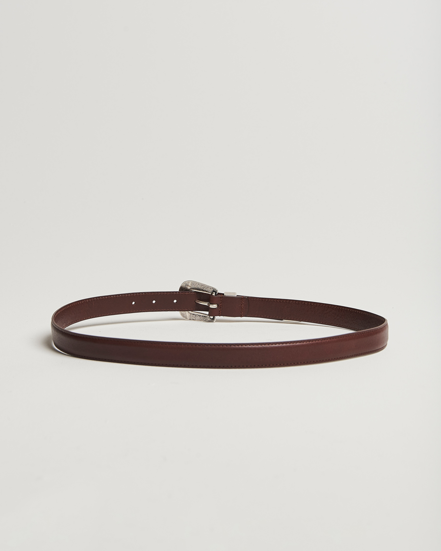 Mies | Arkipuku | Anderson\'s | Grained Western Leather Belt 2,5 cm Brown