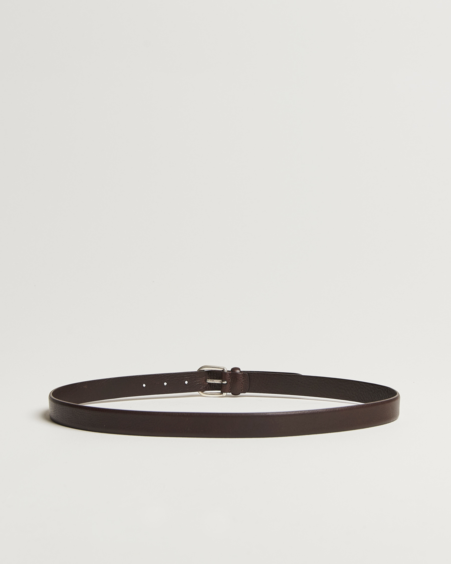 Mies |  | Anderson\'s | Grained Leather Belt 2,5 cm Dark Brown