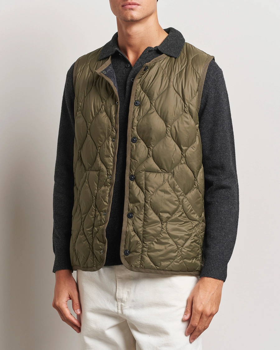 Mies |  | TAION | Military Crew Neck Down Vest Dark Olive