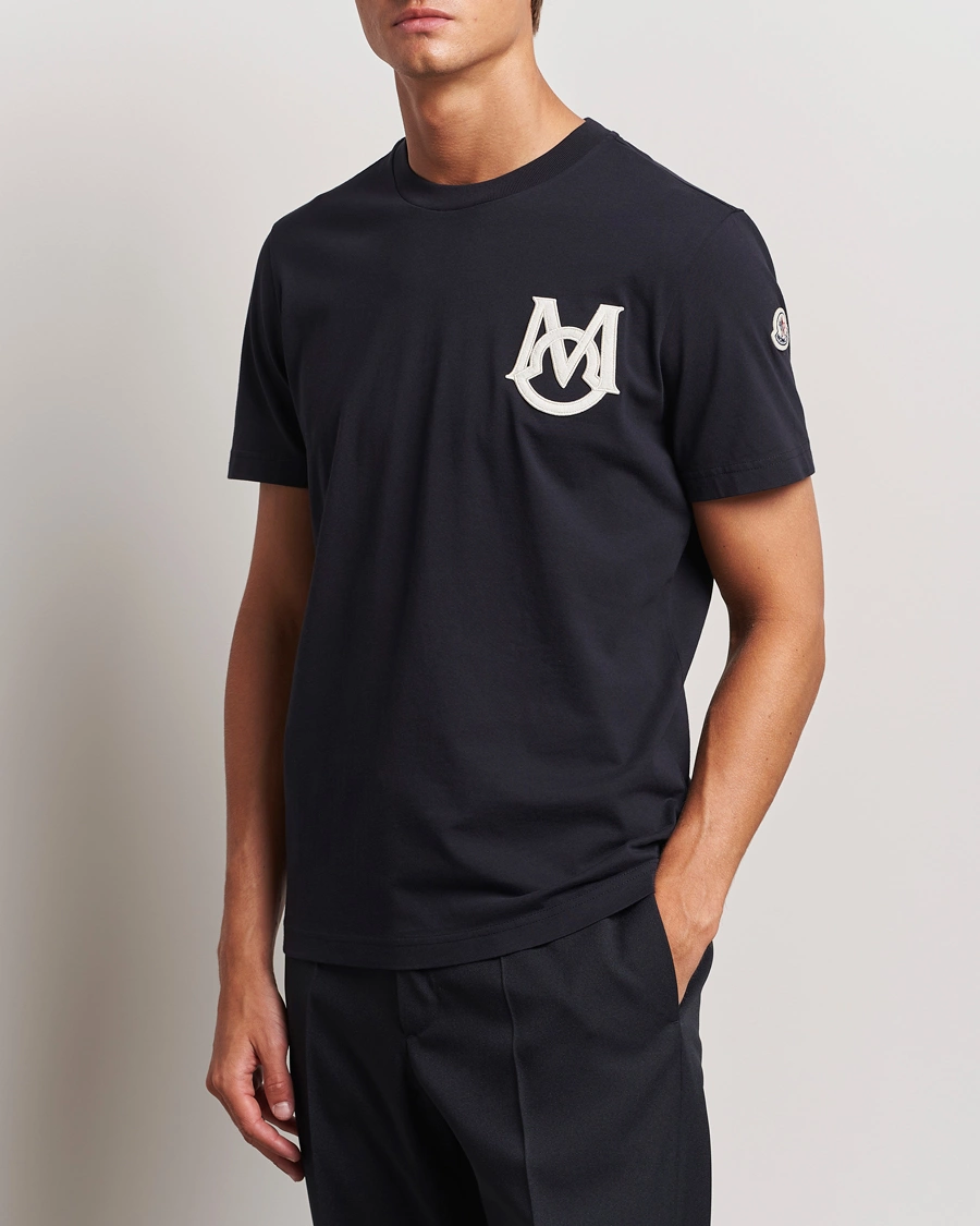 Mies |  | Moncler | Embossed Logo T-Shirt Navy