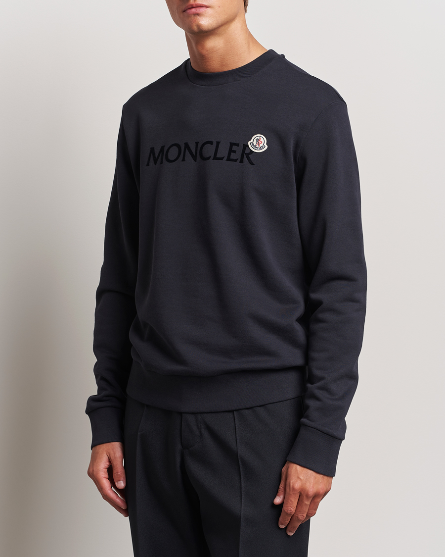 Mies |  | Moncler | Lettering Logo Sweatshirt Navy