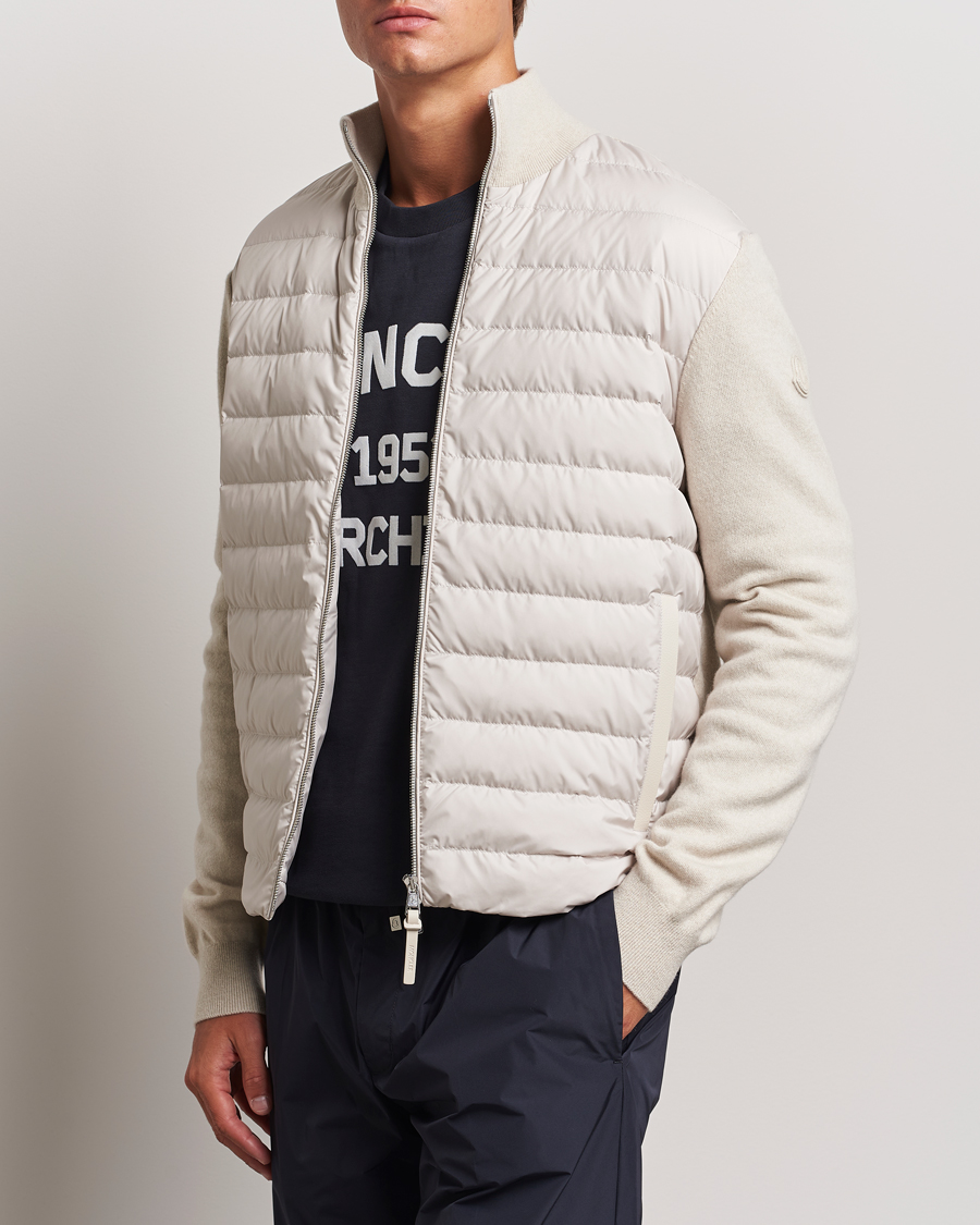 Mies |  | Moncler | Full Zip Padded Cardigan Off White