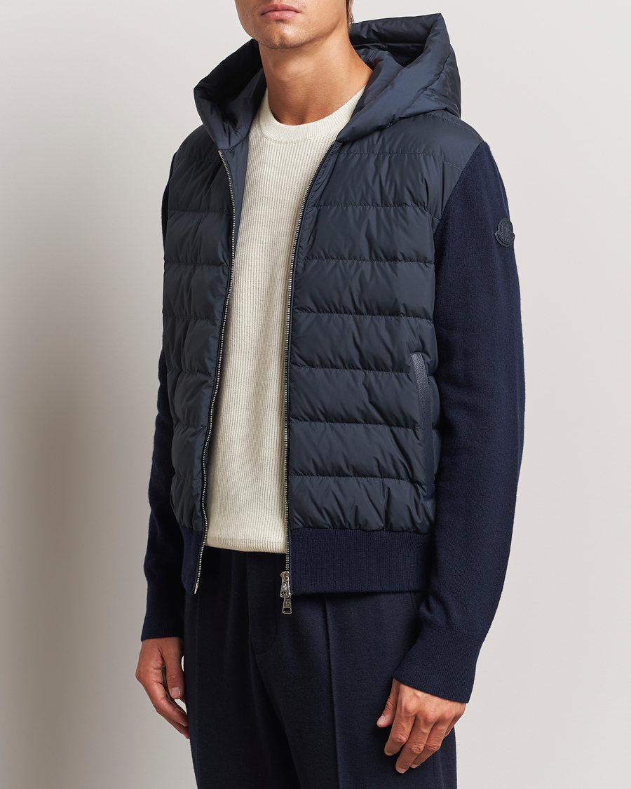 Mies |  | Moncler | Full Zip Padded Hoodie Dark Blue