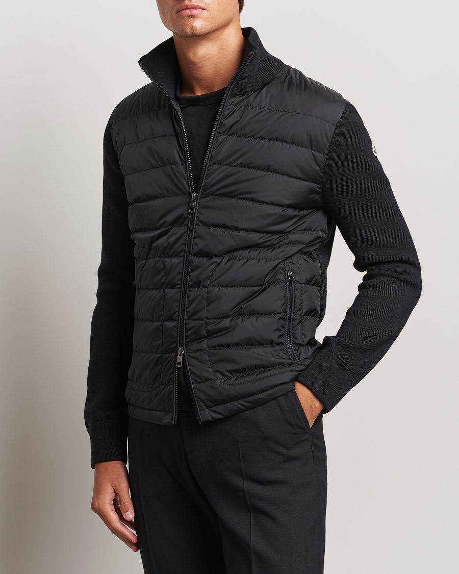 Mies | Luxury Classics | Moncler | Hybrid Zip Sweater Black