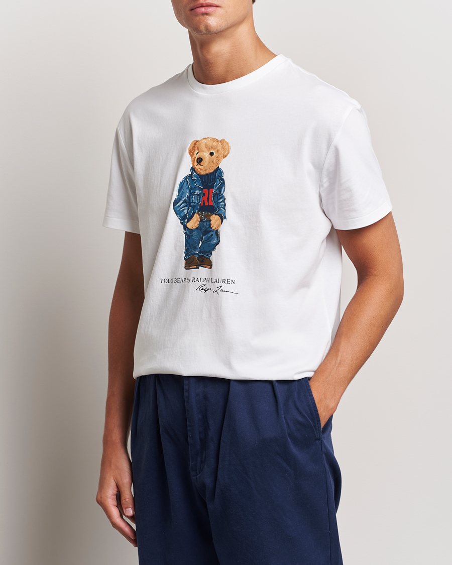 Mies |  | Polo Ralph Lauren | Crew Neck T-Shirt White Denim Bear