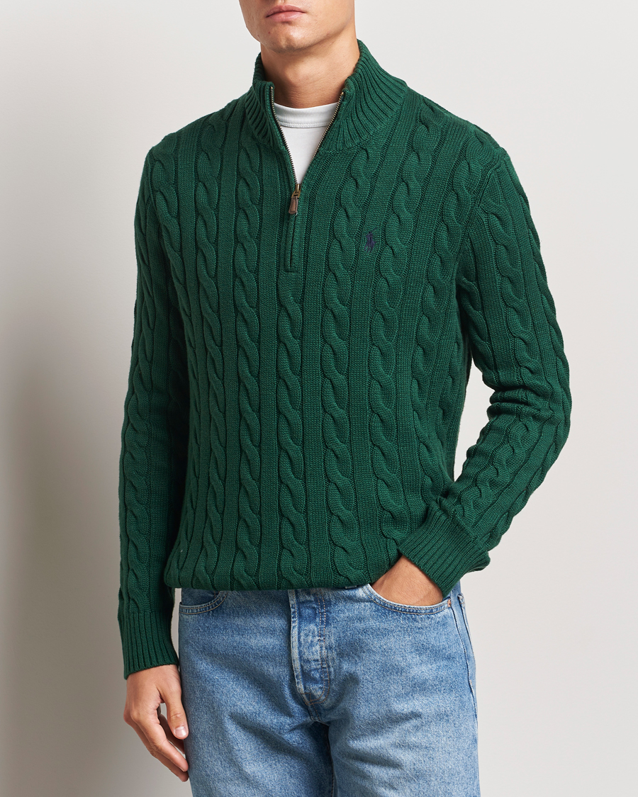 Mies |  | Polo Ralph Lauren | Cotton Cable Half Zip Vintage Pine