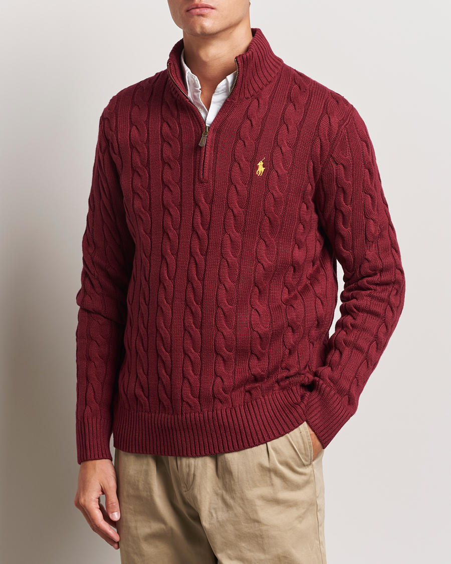 Mies |  | Polo Ralph Lauren | Cotton Cable Half Zip Red Carpet