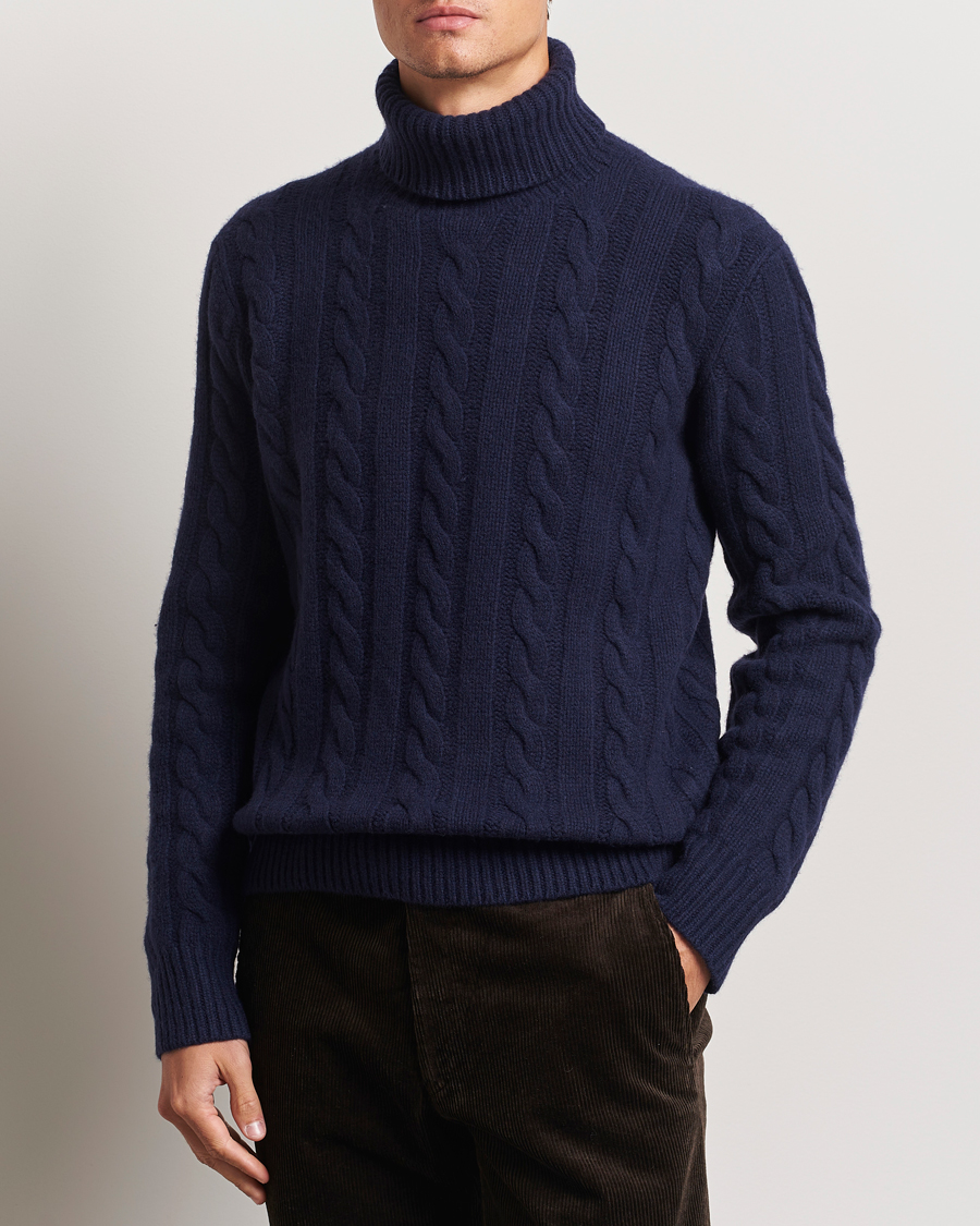 Mies |  | Polo Ralph Lauren | Wool/Cashmere Cable Rollneck Hunter Navy