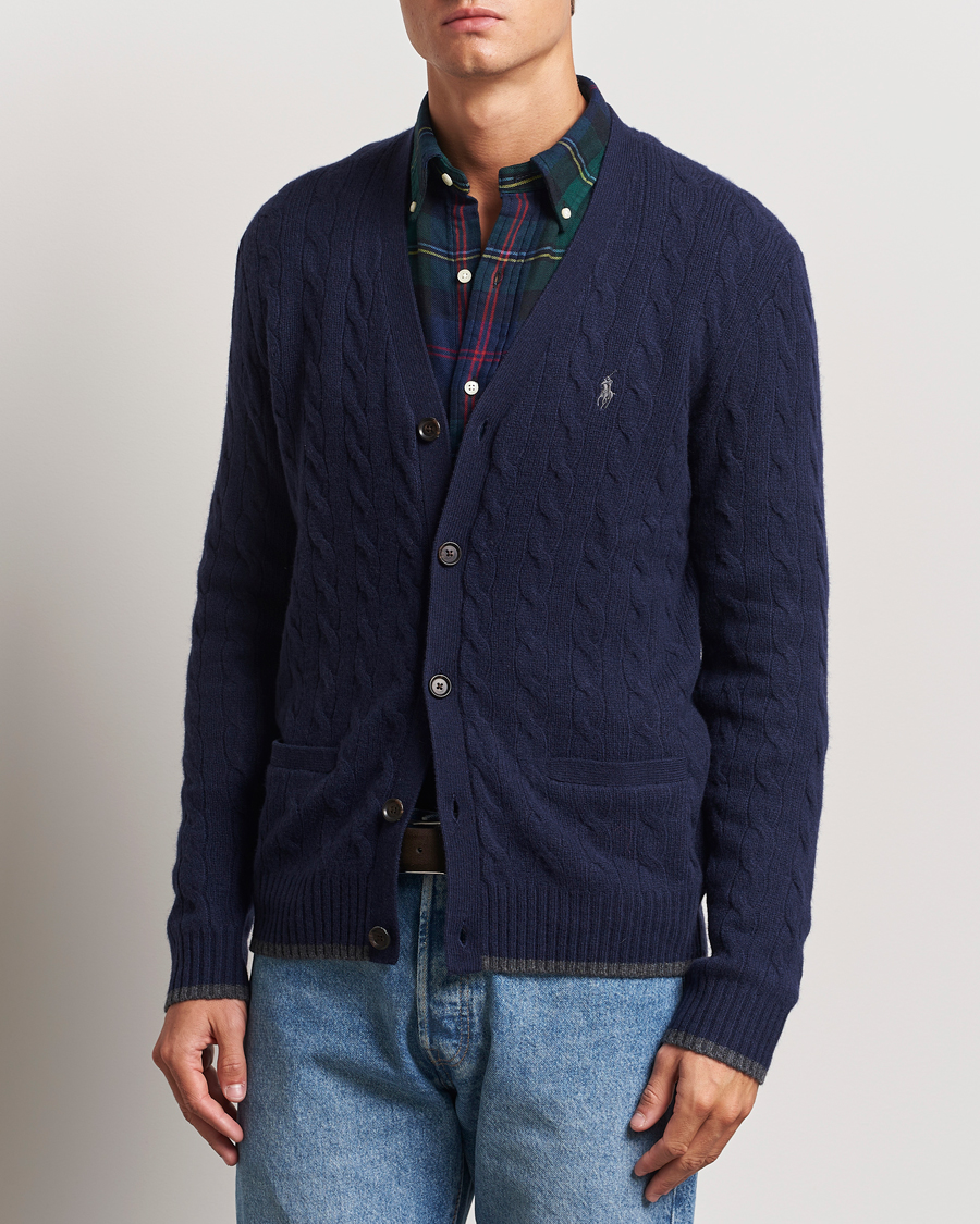 Mies |  | Polo Ralph Lauren | Wool/Cashmere Cable Cardigan Hunter Navy