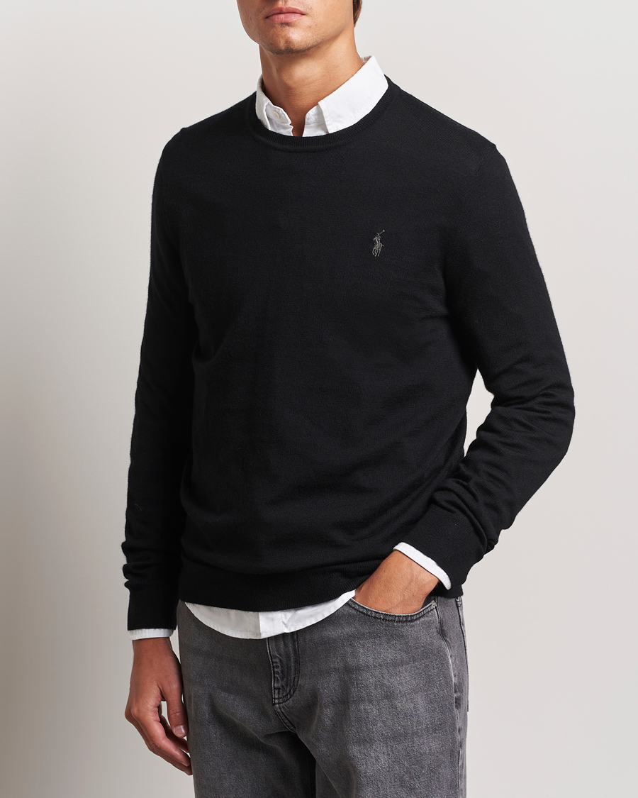 Mies |  | Polo Ralph Lauren | Merino Crew Neck Pullover Polo Black